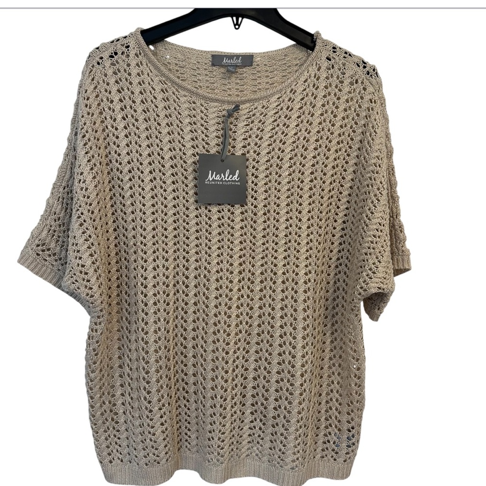 Marled by Reunited Clothing crochet coverup Sweater Women’s small NWT
